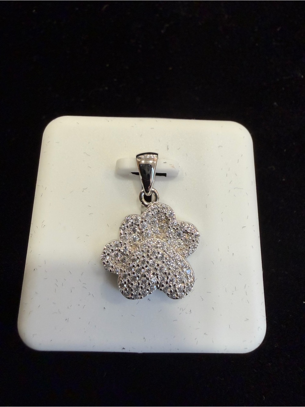 $250 Retail 0.20 Carat Moissanite Paw Pendant in 925 Sterling Silver